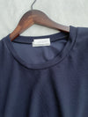 Navy Ruffle Dress 深藍彈性舒適波浪裙擺連身裙/ DS9874