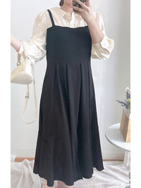 Shirt Vest OPS 領前後兩穿微光澤雪紡彈性舒適魚尾裙/ DS9996 (pre-order 10月9截單)