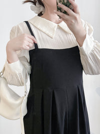 Shirt Vest OPS 領前後兩穿微光澤雪紡彈性舒適魚尾裙/ DS9996 (pre-order 10月9截單)