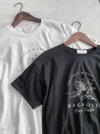 （不易變形） Magnolia Top 線條印花彈性棉質上衣/ TP9135