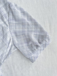 Lavender Check Dress 紫藍色格紋飄逸連身裙/ DS9875