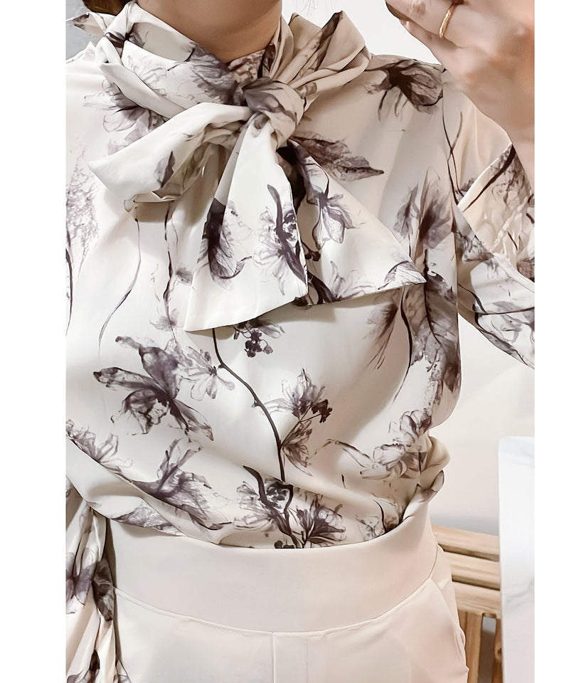 Shadow 影子印花絲巾領口, Blouse/ BU8981