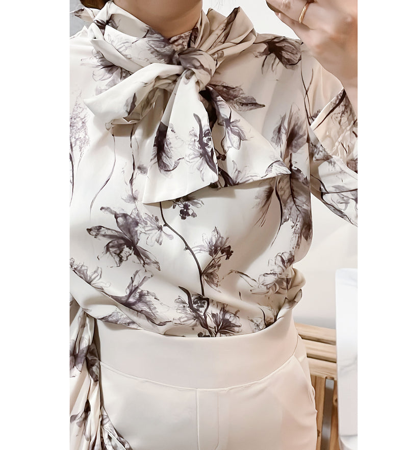 Shadow 影子印花絲巾領口, Blouse/ BU8981