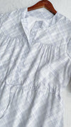 Lavender Check Dress 紫藍色格紋飄逸連身裙/ DS9875