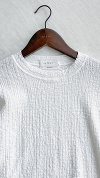 Round Collar Top 防皺好看微花邊立體格紋上衣/ TP9134