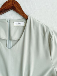 V Collar Jumpsuit V領簡約腰間車摺修腰連身褲/ DS9877