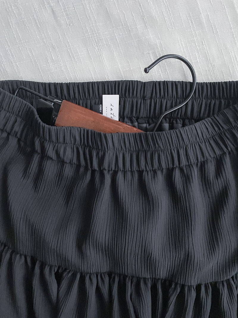 Flare Mini Skirt 全橡筋腰層次裙擺短裙/ SK8886
