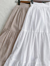 Stripe Skirt 防皺麻棉直條紋飄逸傘裙/ SK8878