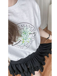 Lily Sweatshirt  混灰色百合花印花衞衣/ TP9136