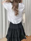 Flare Mini Skirt 全橡筋腰層次裙擺短裙/ SK8886