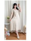 Darling Dress V形方領修腰搖曳裙擺連身裙/ DS9880