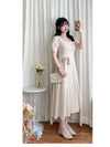 Darling Dress V形方領修腰搖曳裙擺連身裙/ DS9880