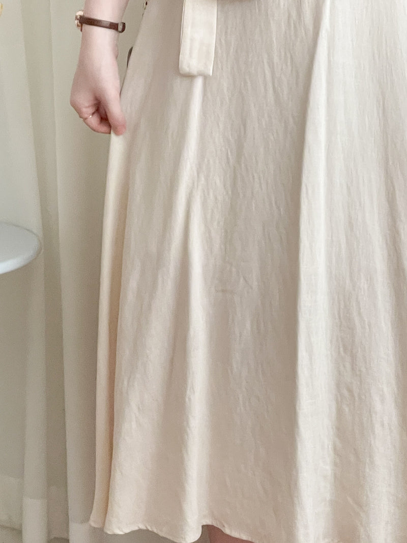 Darling Dress V形方領修腰搖曳裙擺連身裙/ DS9880