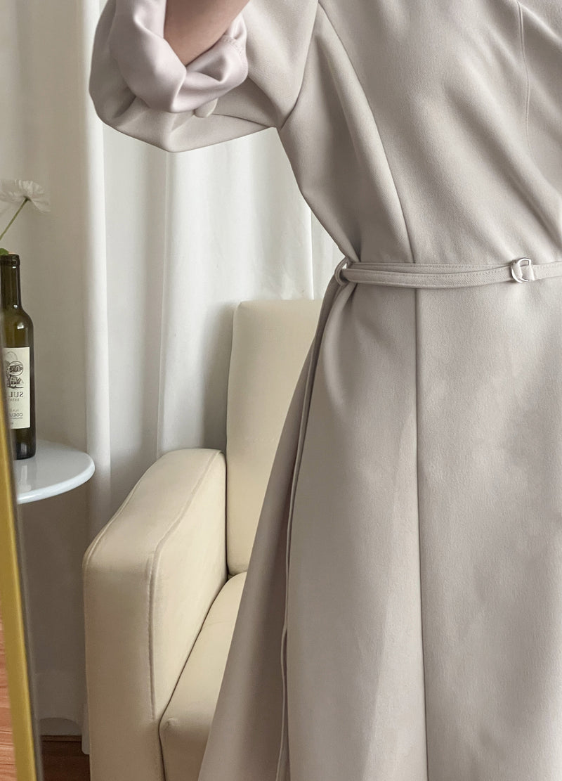 （未戴腰帶都微修腰✨）moon lock, Dress 防皺彈性細緻半月腰帶後橡筋連身裙/ DS9685 (Pre-order 11月24截單）