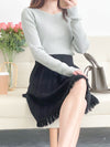 Knit Braid 全彈性扭麻花流蘇冷針裙, Skirt/ SK8768 (Ivory soldout)