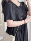 Bonnie Dress 黑色不貼橡筋衣身口袋連身裙/ DS9884