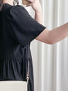 Bonnie Dress 黑色不貼橡筋衣身口袋連身裙/ DS9884