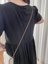 Bonnie Dress 黑色不貼橡筋衣身口袋連身裙/ DS9884