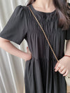 Bonnie Dress 黑色不貼橡筋衣身口袋連身裙/ DS9884