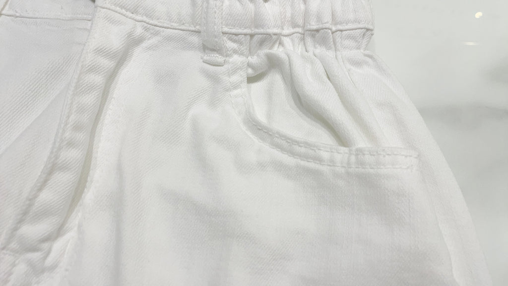 white 白色側橡筋寬牛仔褲, JEANS/ PT8415w