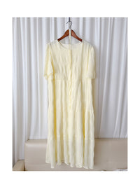 ( limited stock NEW COLOUR-Cream) Patterned Lace Dress 格紋通花感修腰連身裙/ DS9861