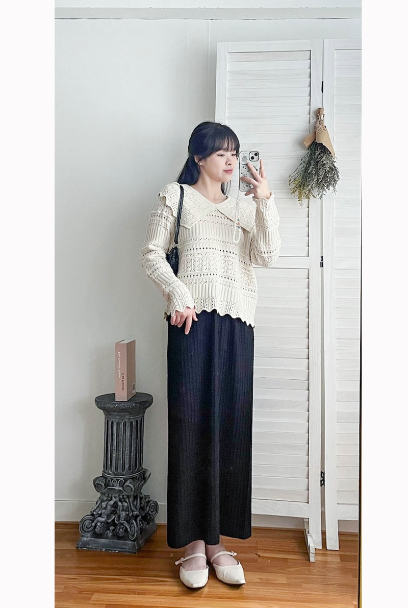 Braid Slit 全橡筋直身不貼身立體扭麻花後開叉, Skirt (可DIY剪短) / SK8792