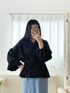 Bubble Top/Cardigan 泡泡袖修腰直線條紋上衣或外套/ CD8148
