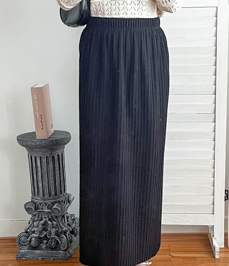 Braid Slit 全橡筋直身不貼身立體扭麻花後開叉, Skirt (可DIY剪短) / SK8792