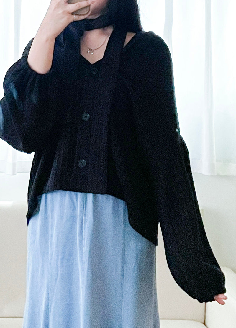 Bubble Top/Cardigan 泡泡袖修腰直線條紋上衣或外套/ CD8148
