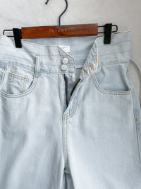 High Waist Ribbon Denim 綁帶設計高腰長腿牛仔褲 /PT8456