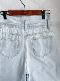 High Waist Ribbon Denim 綁帶設計高腰長腿牛仔褲 /PT8456
