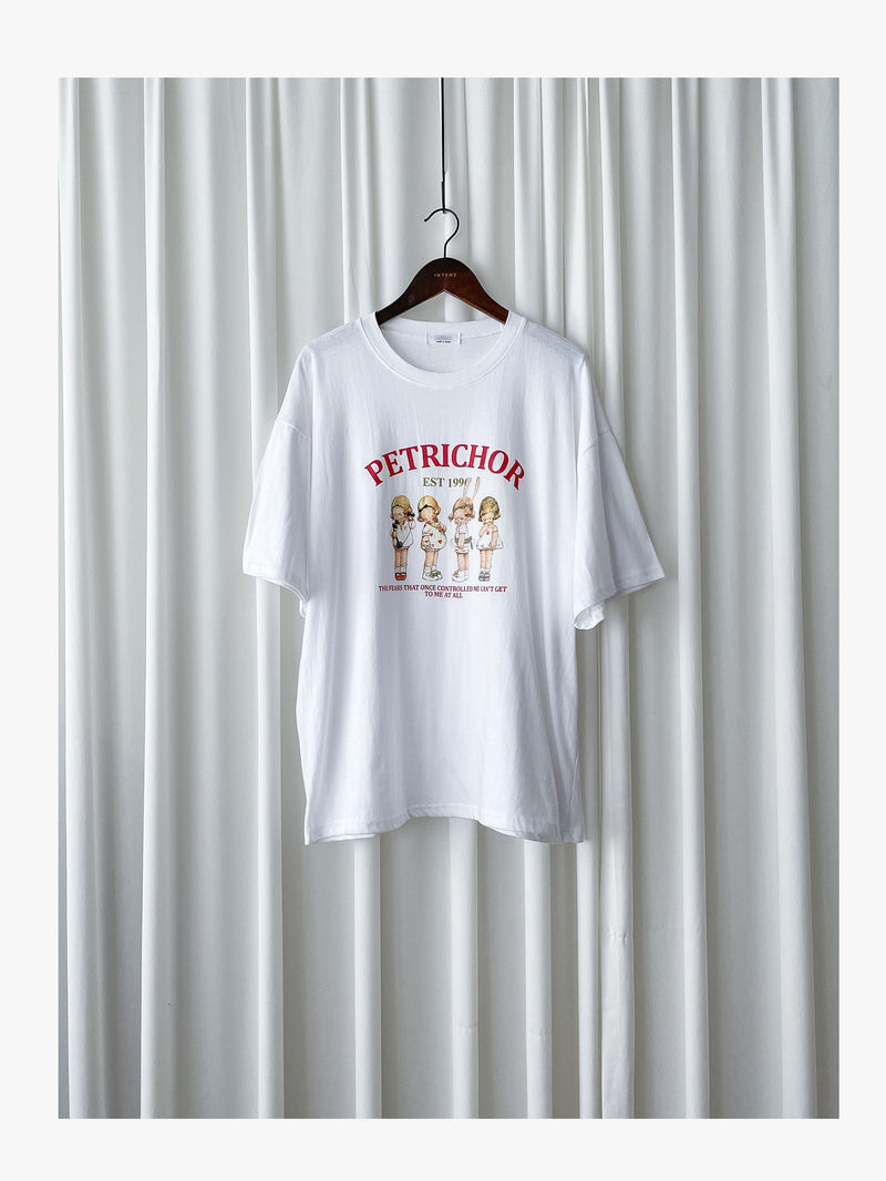 Baby Doll Print Tee 寬鬆慵懶可愛女孩圖字TEE/ TP9139