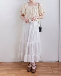 【現貨限量回歸】Serene Skirt 輕優雅防皺暗條紋傘裙/ SK8931