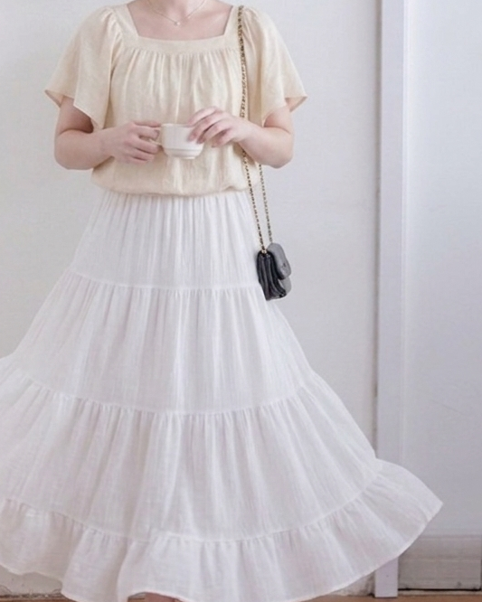 【現貨限量回歸】Serene Skirt 輕優雅防皺暗條紋傘裙/ SK8931