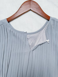 Pleated Dress 全裡布雪紡百褶修腰波浪裙擺連身裙/ DS9882