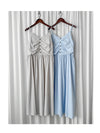 （肩帶可調) Alice 吊帶V領皺褶衣身連身裙 Dress/ DS9900
