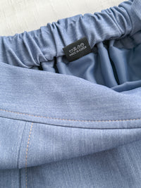 Denim 光澤牛仔色腰帶造形後橡筋 Skirt/ SK8885