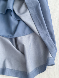 Denim 光澤牛仔色腰帶造形後橡筋 Skirt/ SK8885