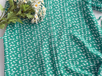 Shadow Floral V領單色簡約印花前修腰 Dress/ DS9903