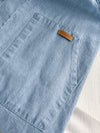 Denim 淺牛仔色平領吊帶裙尾開叉 Dress/ DS9904