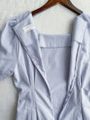 Square Collar Dress 麻棉方領修腰顯瘦連身裙/ DS9888 (aliceblue sold out)