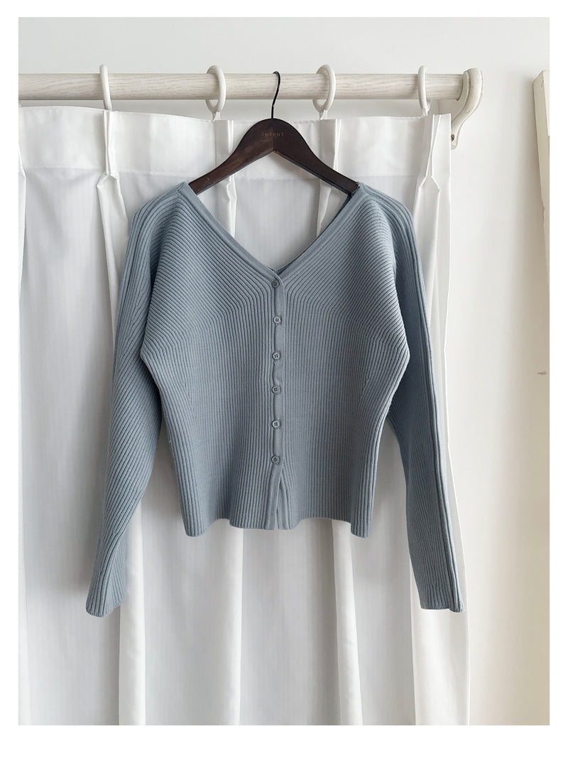 V Collar Knit 雙面V領顯瘦微修腰針織衫/ TP9191