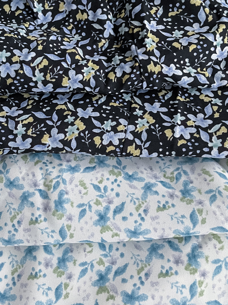 Leaf Floral Skirt 前褶後橡筋葉形印花傘半裙/ SK8881 (black sold out)