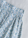 Leaf Floral Skirt 前褶後橡筋葉形印花傘半裙/ SK8881 (black sold out)