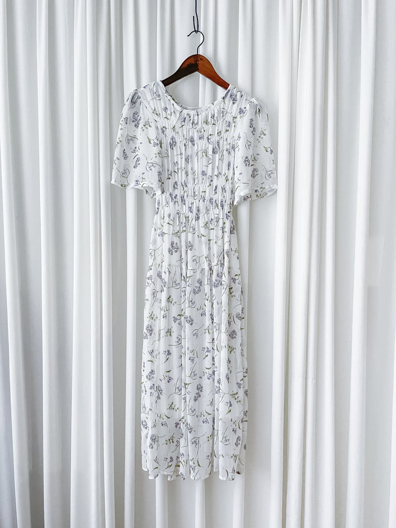 Lavender 薰衣草印花舒適修身連身裙 Dress/ DS9887 (pre-order)