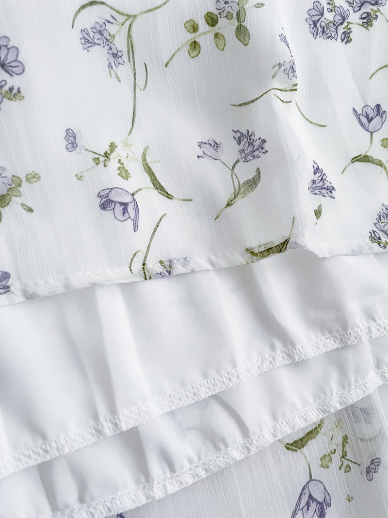Lavender 薰衣草印花舒適修身連身裙 Dress/ DS9887 (pre-order)