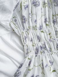 Lavender 薰衣草印花舒適修身連身裙 Dress/ DS9887 (pre-order)