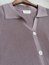 V Collar Knit 翻領V領裝飾鈕扣設計彈性線料 Dress/ DS9899 (pre-order)