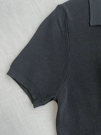 V Collar Knit 翻領V領裝飾鈕扣設計彈性線料 Dress/ DS9899 (pre-order)