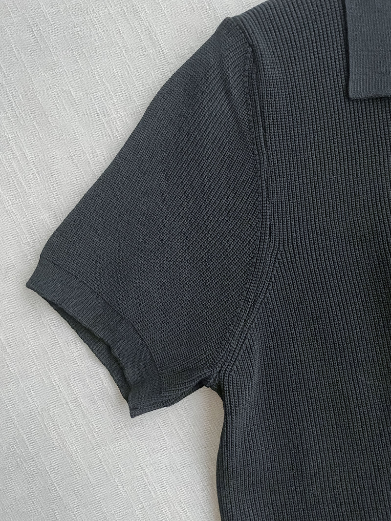 V Collar Knit 翻領V領裝飾鈕扣設計彈性線料 Dress/ DS9899 (pre-order)